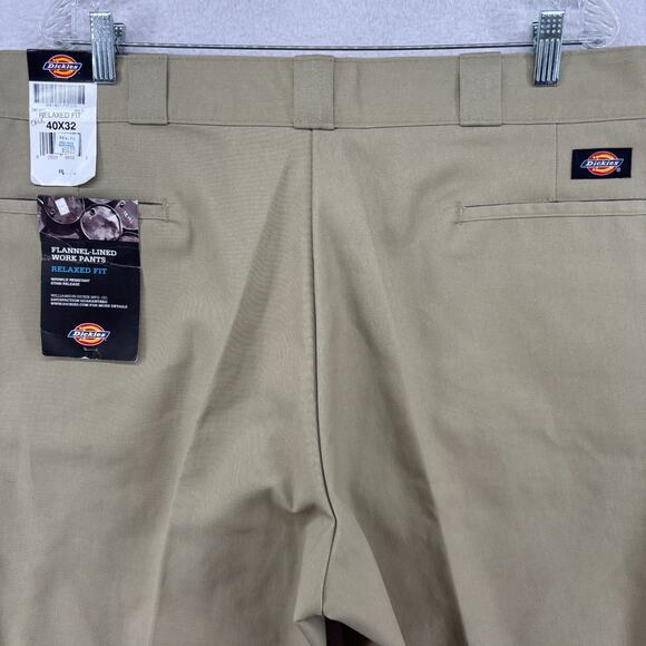 DICKIES Pants Mens 40x32 877 Relaxed Fit Work Flannel Lined Twill Beige NEW - Picture 5 of 16